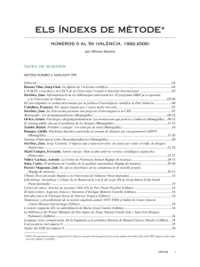 Els Índex de Mètode. Números, autors i temes / Alfonso Moreira