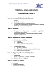programa de la asignatura economía industrial