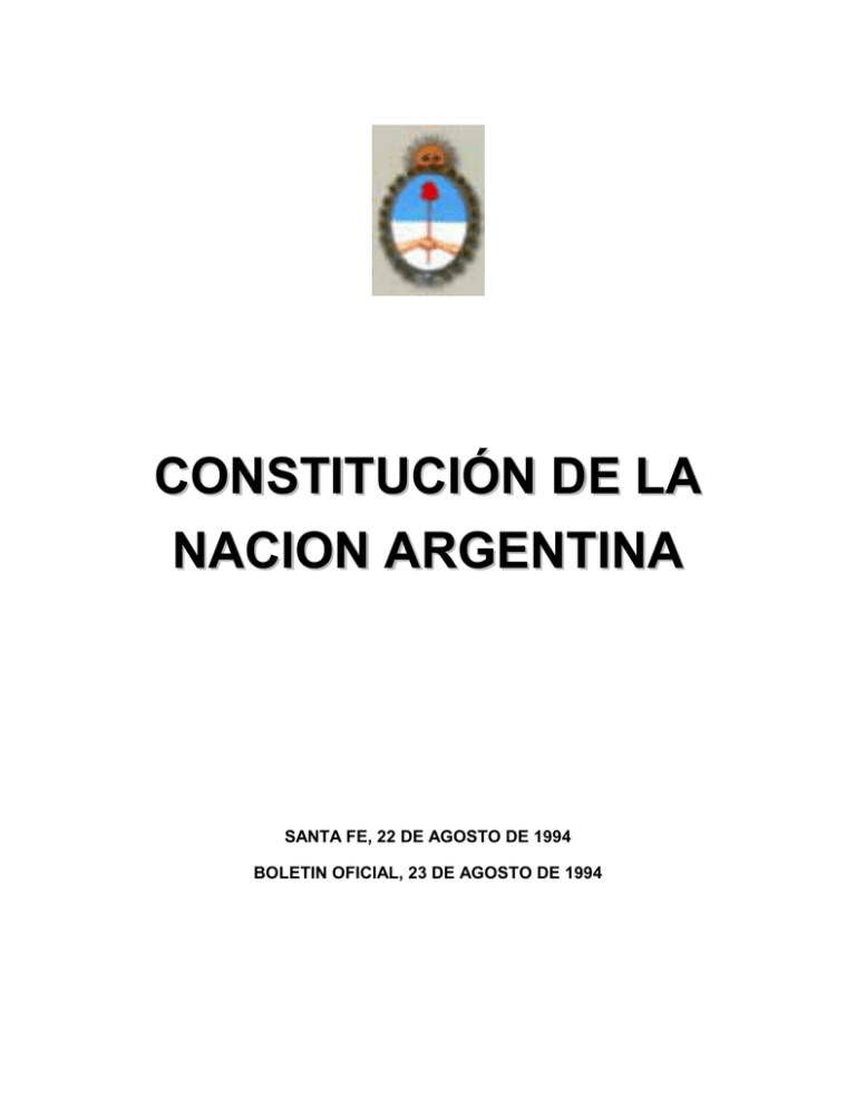 Constitución De La Nación Argentina (1994)