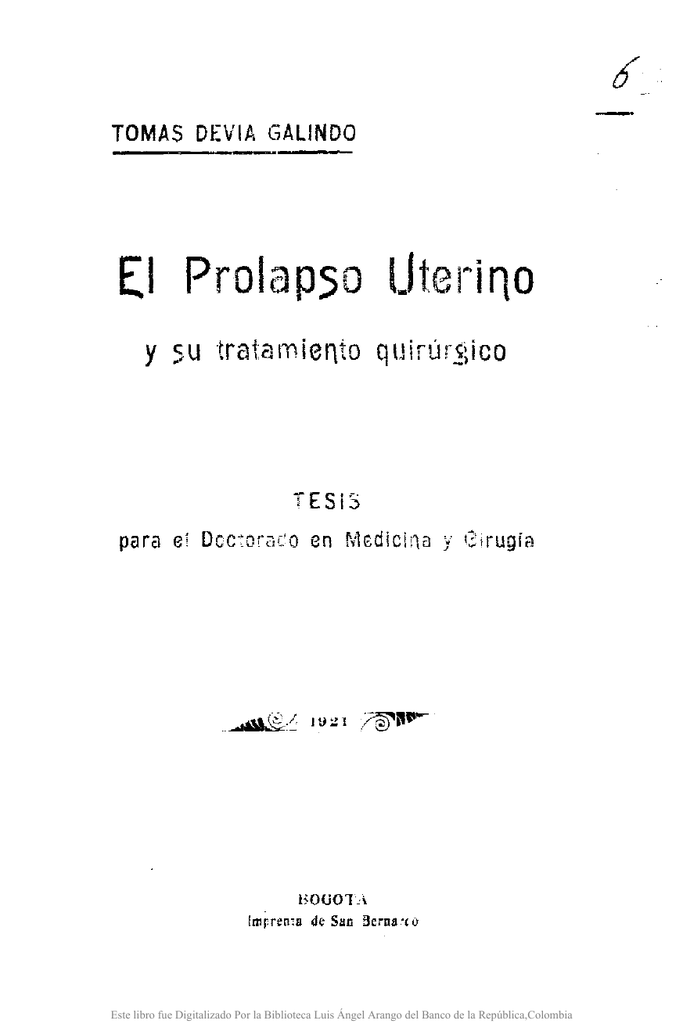 Tratamiento quirurgico prolapso genital