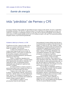 "pérdidas" de Pemex y CFE - Frente de Trabajadores de la Energía