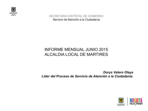Diapositiva 1 - Alcaldía Local de Los Mártires
