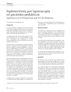 Esplenectomía por laparoscopia en pacientes pediátricos