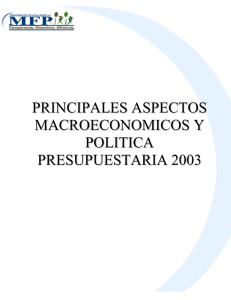 principales aspectos macroeconomicos y politica presupuestaria 2003