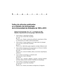 Índice de artículos publicados en el Boletín de Antropología de la