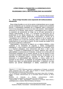 ¿CÓMO PENSAR LA TRANSICIÓN A LA DEMOCRACIA EN EL