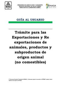 Trámite para las Exportaciones y Re exportaciones de animales