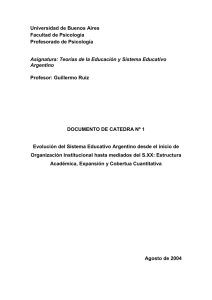 Evolución del Sistema Educativo Argentino desde el inicio de