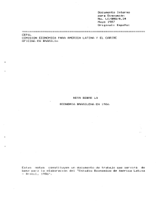Documento Interno para Discusión No. LC/BRS/R.24 Mayo 1987