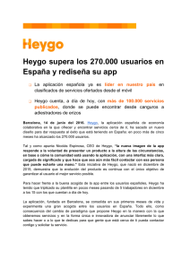 Heygo supera los 270.000 usuarios en España y rediseña su app