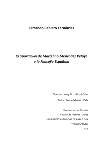 La aportación de Marcelino Menéndez Pelayo a la Filosofía