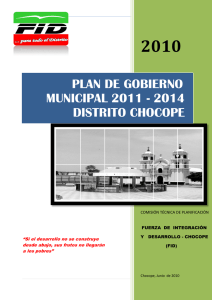 FID-CHOCOPE: Plan de Gobierno Municipal 2011 - 2014