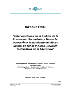 Intervenciones en el ámbito de la prevención secundaria