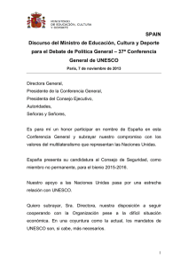 SPAIN Discurso del Ministro de Educación, Cultura y Deporte para