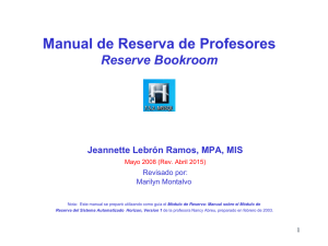 MODULO DE RESERVA Manual de Reserva de Profesores