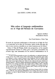 sobre el lenguaje emblemático en el Viaje del Parnaso de Cervantes