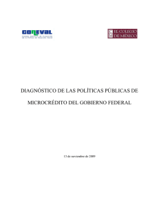 Diagnóstico de las Políticas Públicas de Microcrédito del