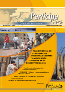 TRANSFERENCIA DE COMPETENCIAS, PROGRAMAS SOCIALES