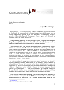 Federalismo y ciudadanía Enrique Barón Crespo