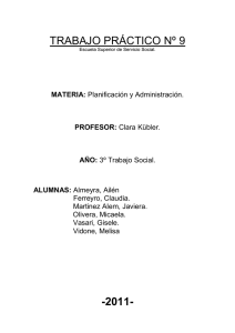 Trabajo práctico Nº 9 - ESSS :: Escuela Superior de Servicio Social
