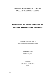 Modulación del efecto citotóxico del arsénico por moléculas bioactivas