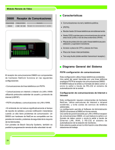 Características D6600 Receptor de Comunicaciones