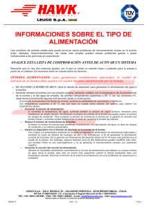 Informaciones sobre el tipo di alimentación