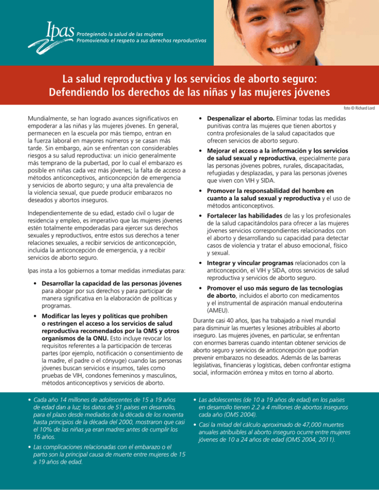 La salud reproductiva y los servicios de aborto seguro