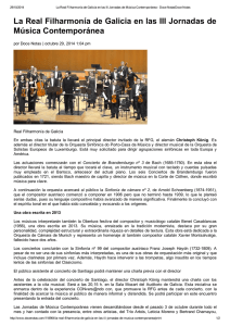 La Real Filharmonía de Galicia en las III Jornadas de Música