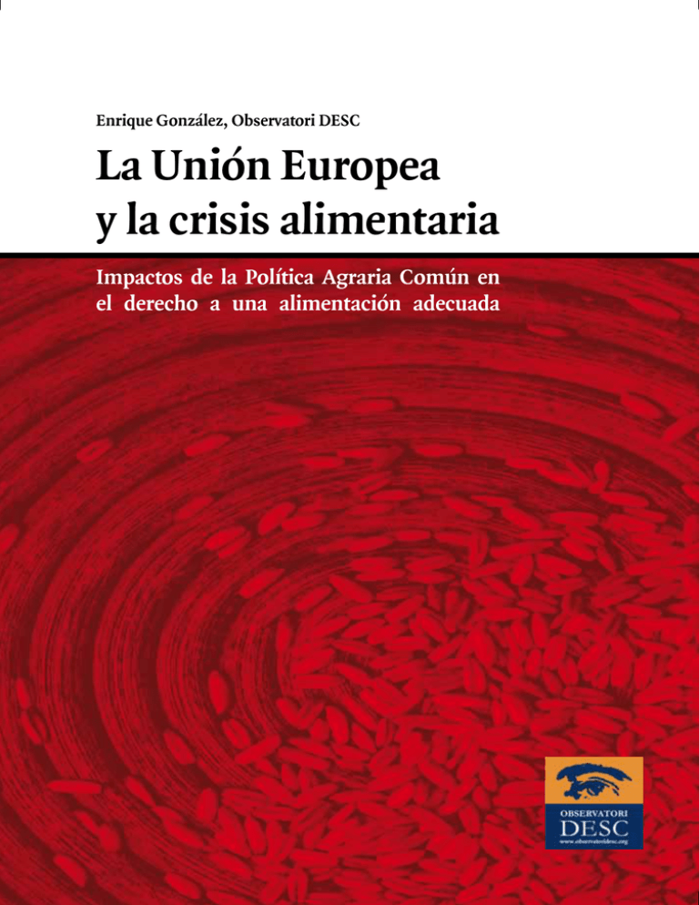 La Unión Europea y la crisis alimentaria