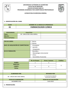 61 farmacología clínica - Universidad Autónoma de Querétaro