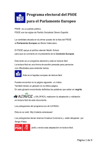 Programa electoral del PSOE para el Parlamento Europeo