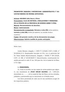 12/03/2010 Transcripción demanda "SALINAS Julio Oscar y Otros, c