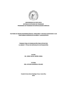 Trastornos depresivos en niños y adolescentesFactores