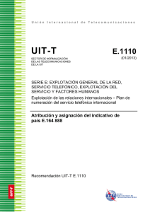 UIT-T Rec. E.1110 (01/2013) Atribución y asignación del