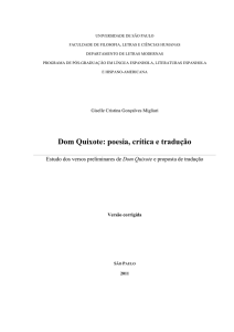 Dom Quixote: poesia, crítica e tradução
