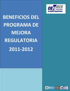 beneficios del programa de mejora regulatoria 2011-2012