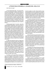 LITERATURA ESPAÑOLA: LEGADO DEL SIGLO XX