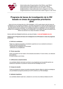 Programa de becas de investigación de la OIV basado en áreas de