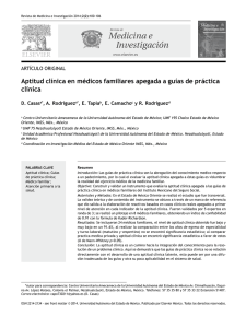 Aptitud clínica en médicos familiares apegada a guías de práctica