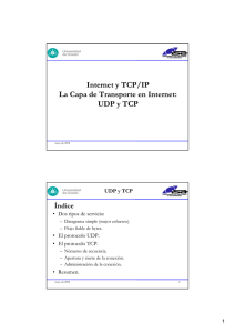 Internet y TCP/IP La Capa de Transporte en Internet: UDP y TCP