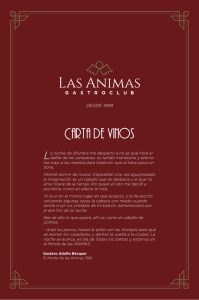 Carta de vinos - Las Ánimas Gastroclub