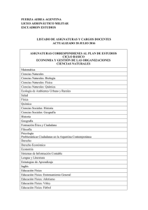 listado asignaturas - Liceo Aeronáutico Militar