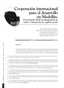 Cooperación internacional para el desarrollo en Medellín.
