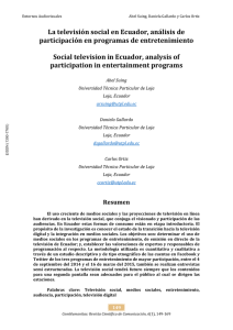 La televisión social en Ecuador, análisis de participación en