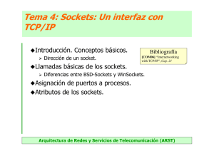 Tema 4: Sockets: Un interfaz con TCP/IP Tema 4: Sockets: Un