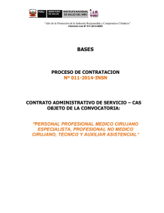 BASES PROCESO CAS Nº 011-2014-INSN
