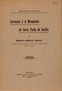 Cervantes y el Monasterio de Santa Paula, de Sevilla