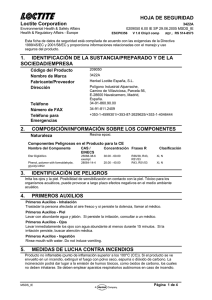 HOJA DE SEGURIDAD Loctite Corporation 1. IDENTIFICACIÓN DE