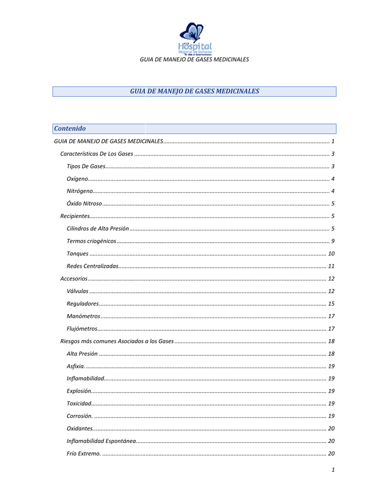 tipos de cilindros de gases medicinales